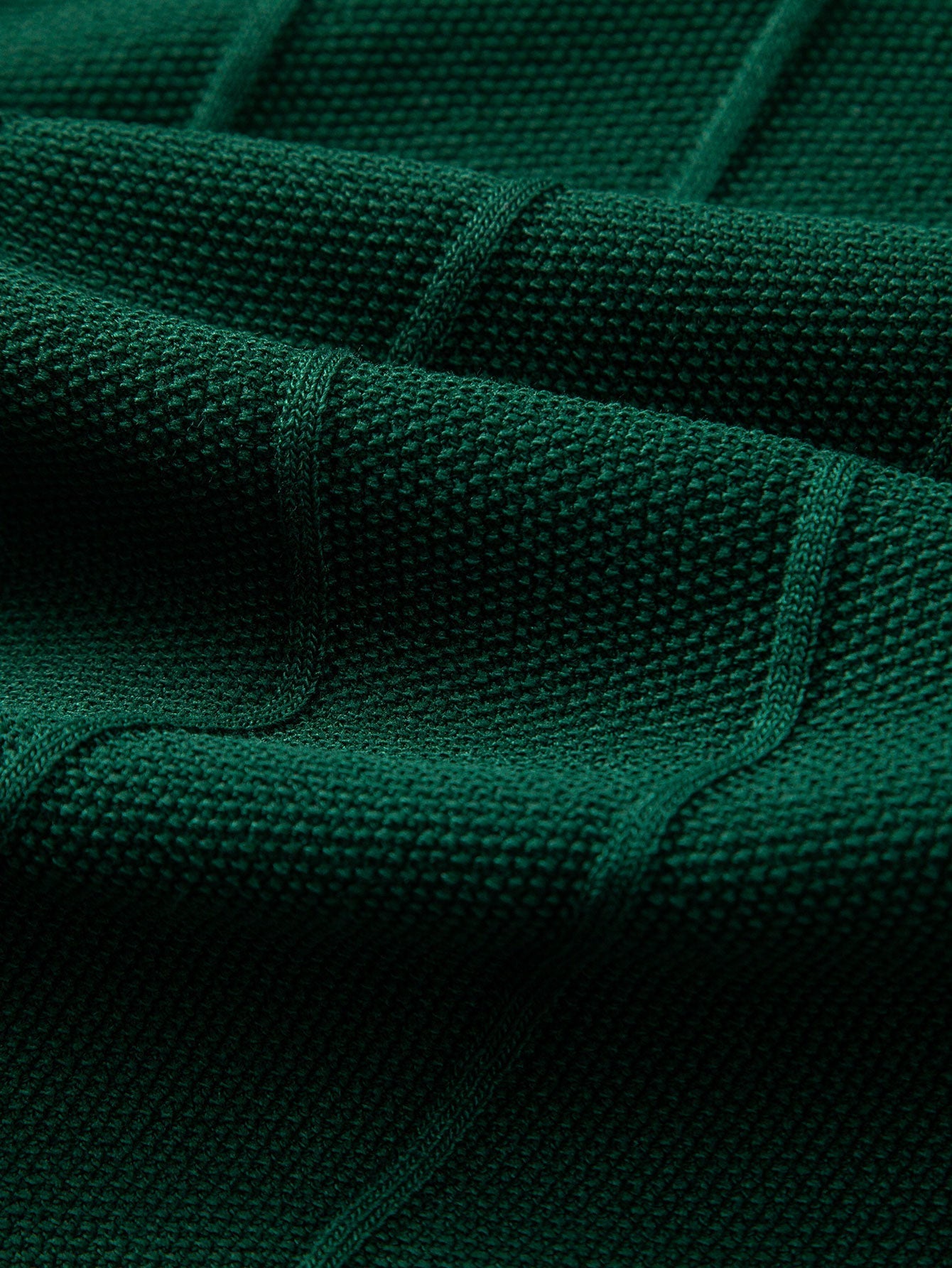 Stripe Jacquard Knit Polo Shirt & Straight Leg Ribbed Pants